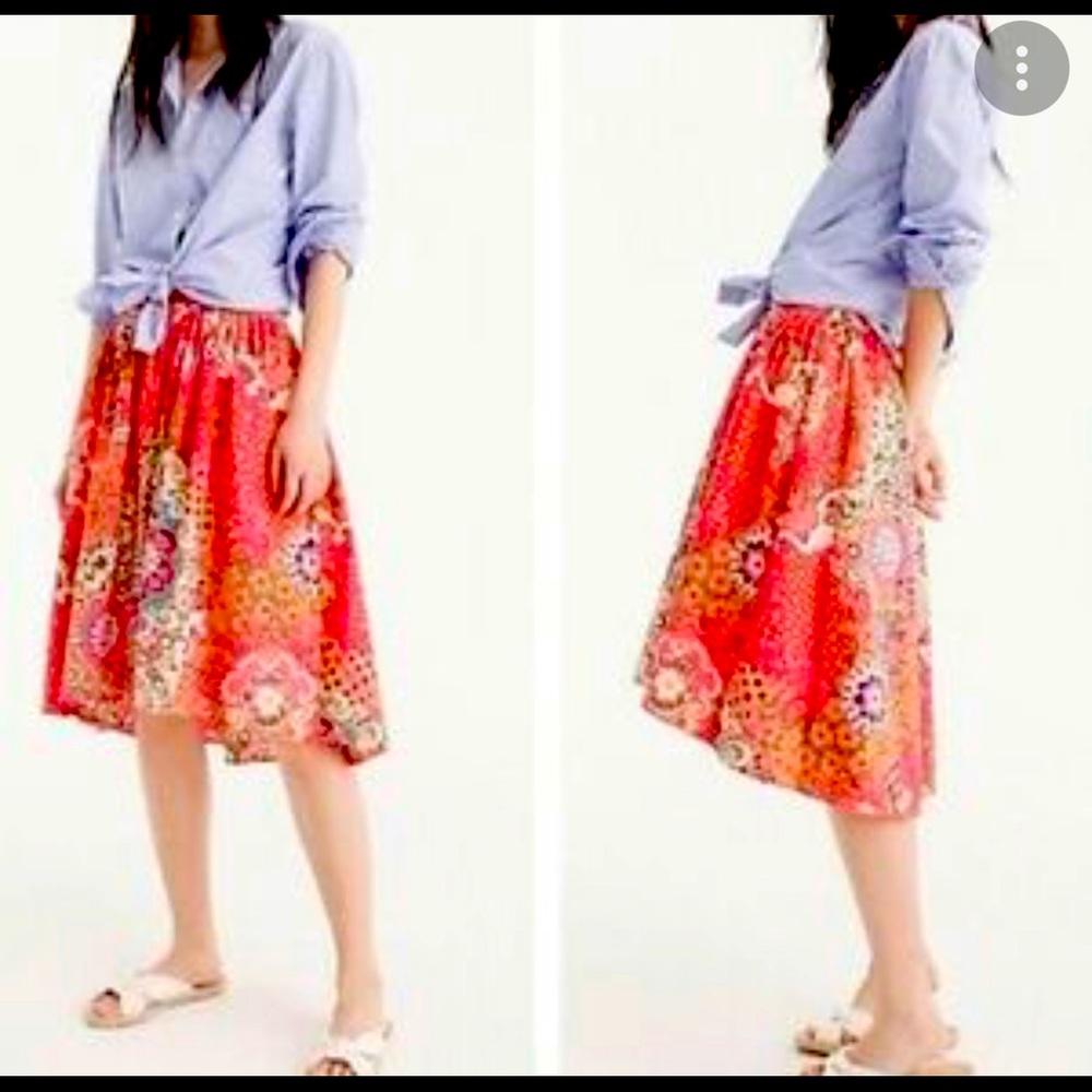 J crew print skirt 8p